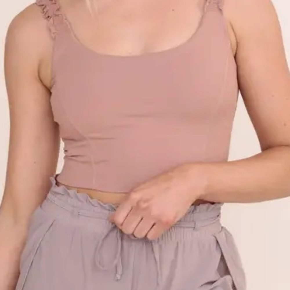 Ruffle Crop Tank NWT MonoB